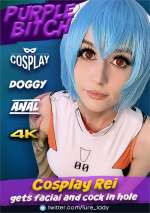 Cosplay Rei Gets Facial and Cock in Hole